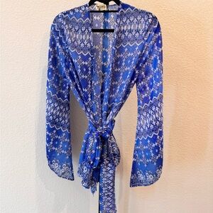 Show Me Your MuMu Blue Lace Robe